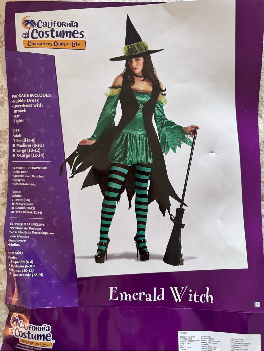 California Costumes Emerald Witch Ensemble in Green and Black